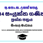 2014 A/L Combined Maths Paper | Sinhala Medium