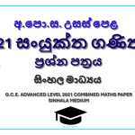2021 A/L Combined Maths Paper | Sinhala Medium