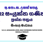 2022 A/L Combined Maths Paper | Sinhala Medium